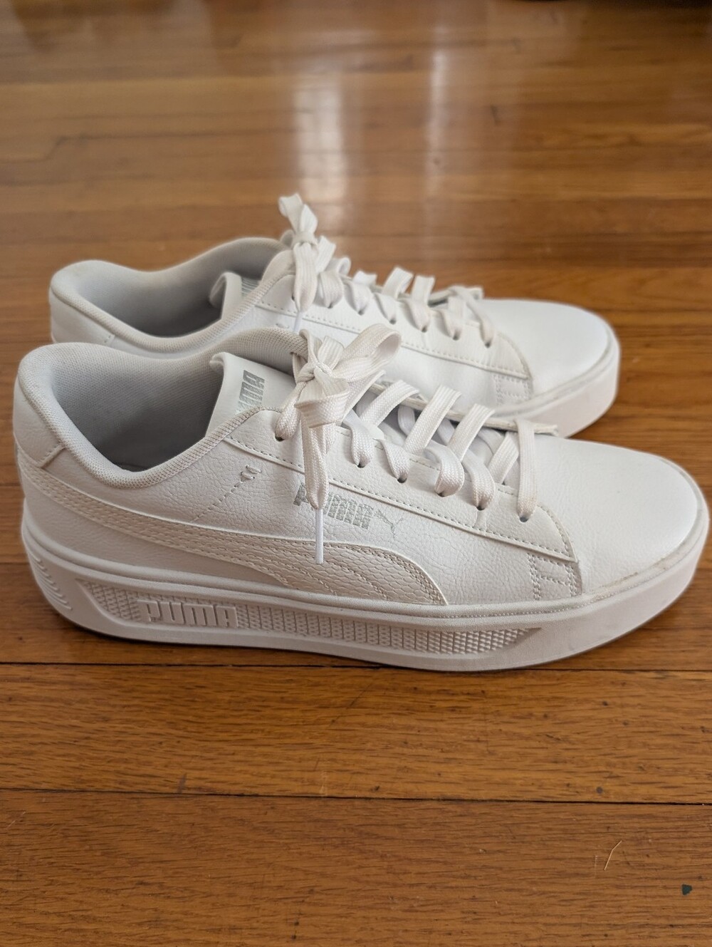 PUMA Smash Platform v3 All-White Women's Size 11